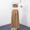 Women Elegant Cotton Camisole Top Casual Skirt Suit 2025 Spring and Summer Fashion Solid Color Sexy Wrapped Vest Long Skirt Set