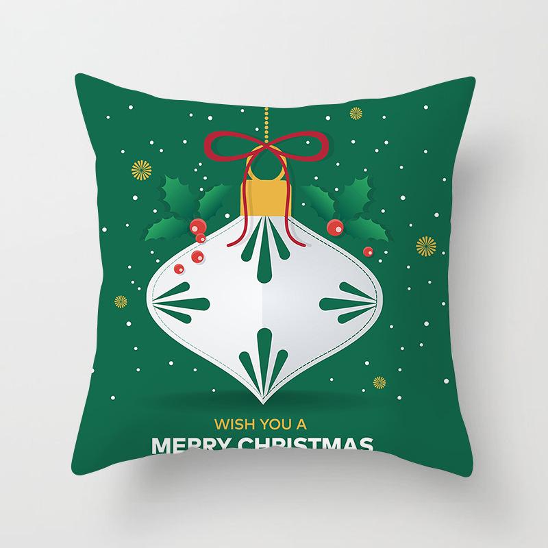 Frohe Weihnachten Santa Elch Druckmuster Kissenbezug Heim Wohnzimmer Sofa Dekoration Quadratischer Polyester Kissen Kissenbezug