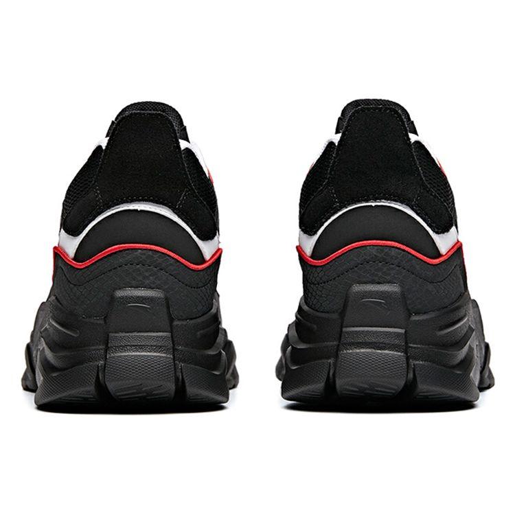 Anta Lifestyle Series Non-Slip Wear-Resistant Low-Top Dad Shoes Men Sneakers Black White Red 912048821-3