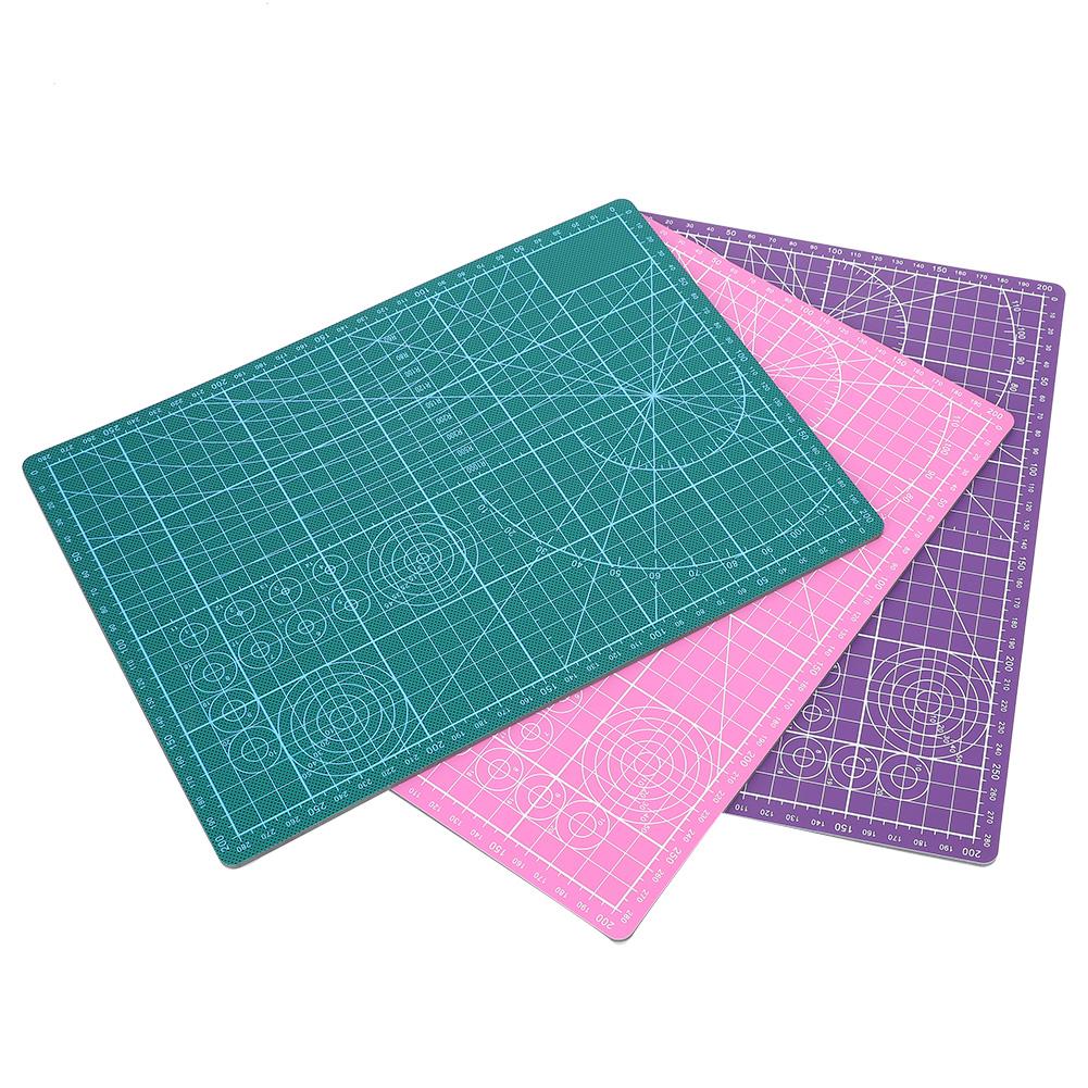 

3 шт. ПВХ А4 Режущий коврик Двусторонний с сеткой Доска Многофункциональный для школы офиса рисования гравировки
