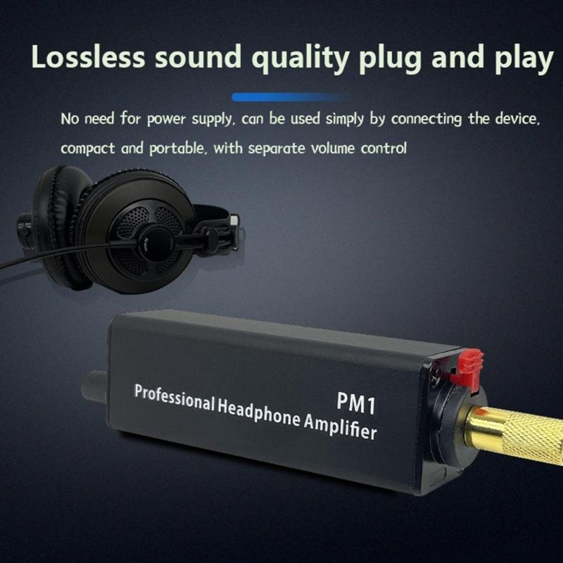 High Fidelitys Headphone Amplifier, Rechargeable with 3.5mm 6.35mm Input, for Enhances On Stage Sound Monitoring