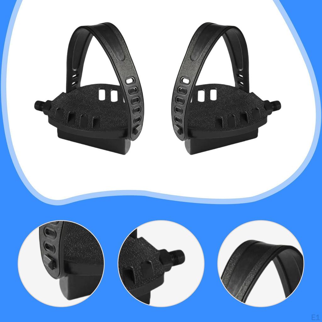 2 Stück Heimtrainer-Pedale mit verstellbarem Riemen Professionell Rutschfest Einfache Installation Fitness