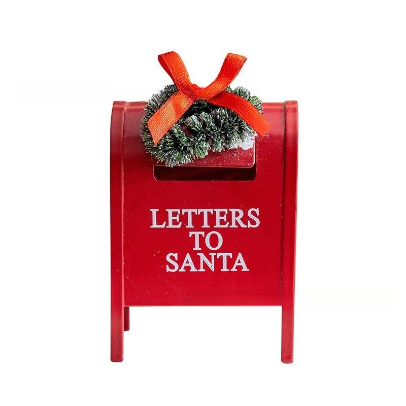 Christmas Iron Mail Box Pendant Christmas Tree Decoration Desktop Landscape Festival Atmosphere Decoration