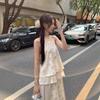 New Chinese Style Cheongsam, Cold Sense Zen Wear, a Complete Set of Neck Tops + Half-body Skirt Suit for Women