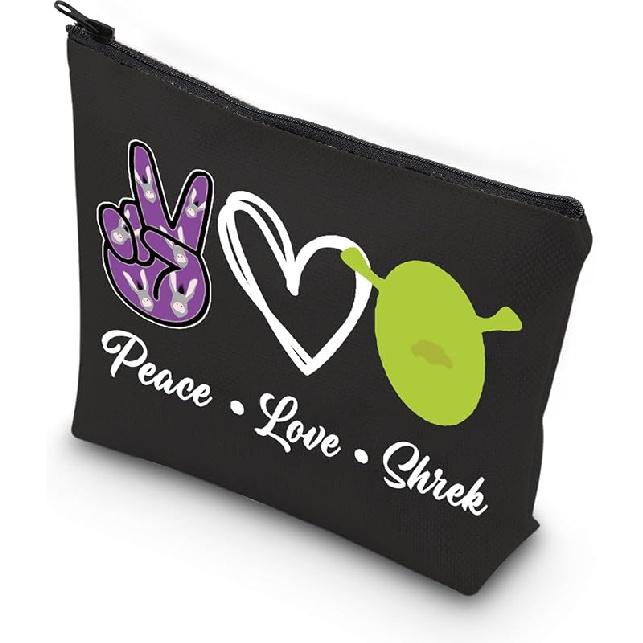 VAMSII Monster Sher k Musical Gifts Musical Theatre Makeup Bag Peace Love Shre k Shrekk Party Treat Bag (P L Shrek) BLK-Peace L Shrek
