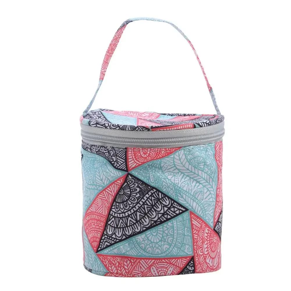 Borsa porta gomitoli rotonda per lana da maglia, organizer per sacchetti di lana, uncinetto, aghi da cucito, borsa a mano, attrezzi per tessitura, accessori, ciotola, borse per artigianato, tote