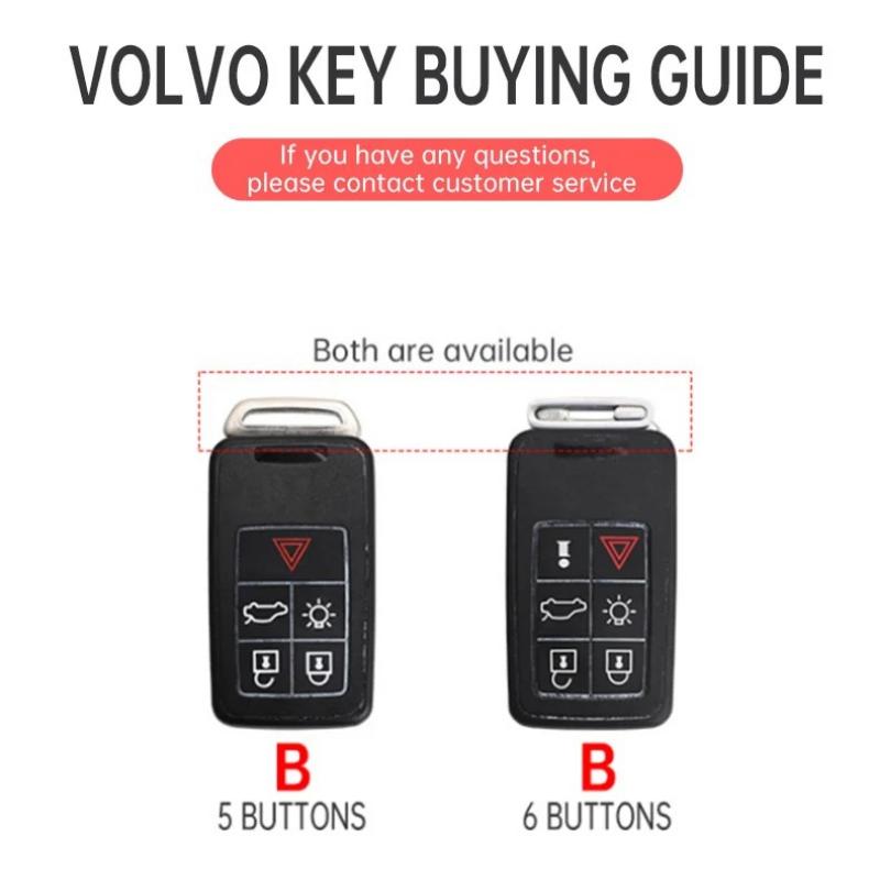 5/6 Buttons Zinc Alloy Leather Car Key Case Cover for Volvo XC60 V60 S60 S80 XC70 V40 Protect Holder Shell Keychain Accessories