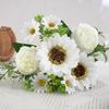Artificial Sunflower Stem Realistic Fake Silk Sunflower Peony Wildflower Bouquet for Bridal Bouquets Wedding Centerpieces Home Party Table Vase Decor