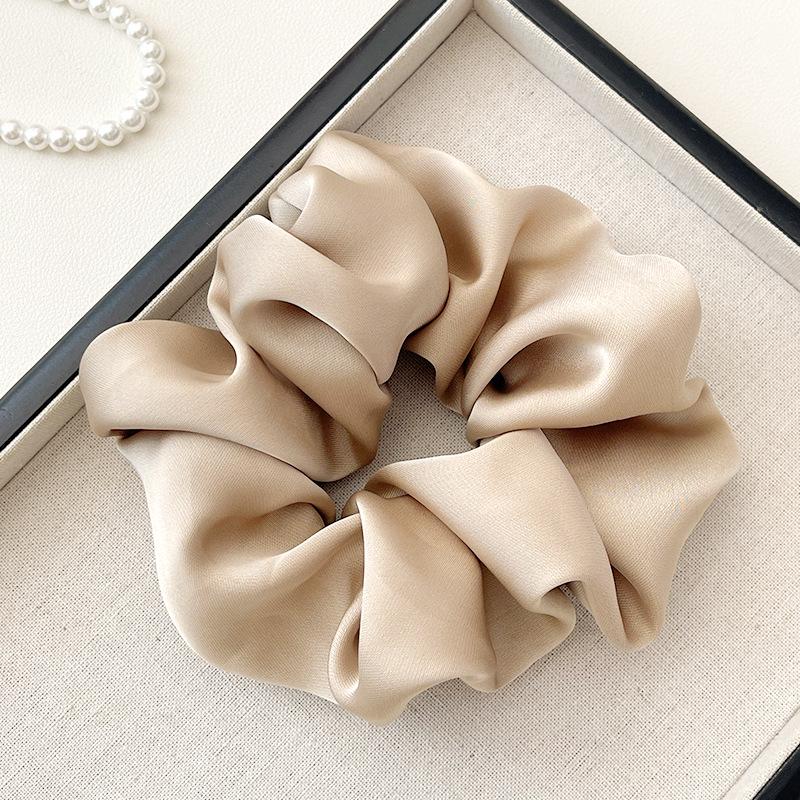 Korean Satin Scrunchie: French Retro Solid Color 15CM Classic Imitation Silk Hair Accessory