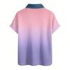 Ladies' Gradient Casual Fashion Short Sleeved Shirt Top