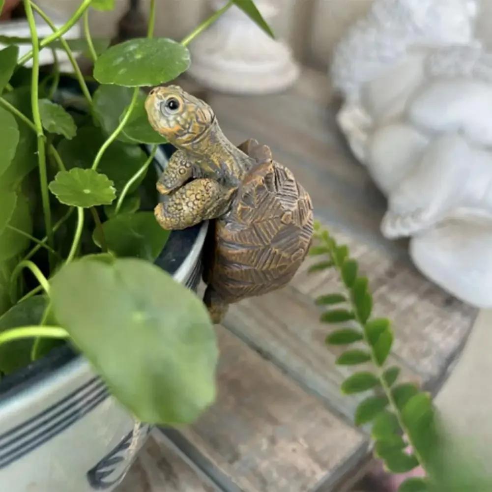 1Pc Creative Simulation of Small Turtles Resin Crafts Gardening Balcony Flower Pot Decoration Home Fish Tank Small Ornaments