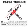 20pcs Fishing Tackle Connector 3 Way Barrel Swivels Snap Ring with Beads Fishing Line Connectors Triple Cross Line Swivels