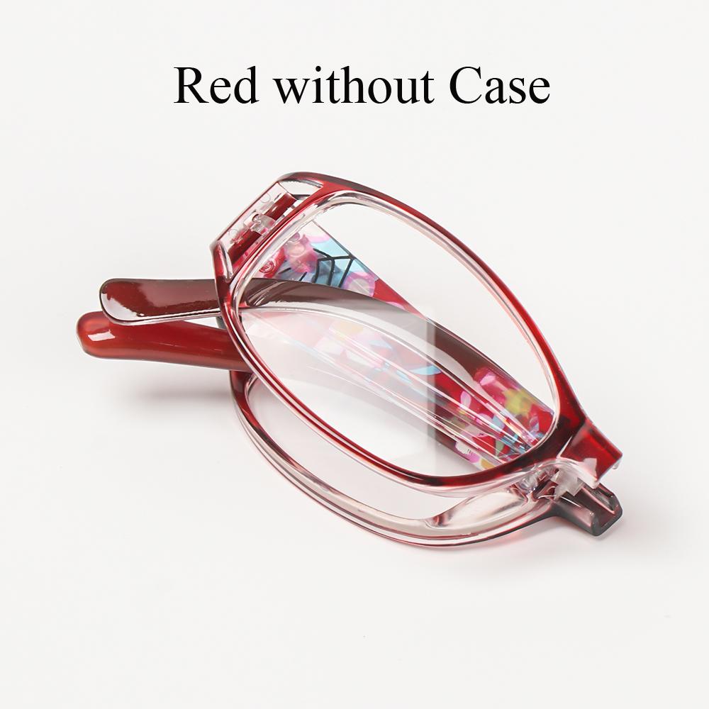 Hot Folding Reading Glasses With Case Telescopic Legs Rotation Presbyopia Eyeglasses Blue Light Blocking Eyewear +1.0~+4.0