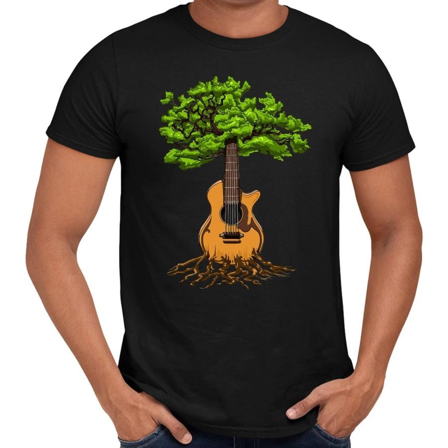 

Guitar Player Tshirt Acoustic Guitar Tree of Life Nature Guitarist Gift T-Shirt for Men Women XXXXXL різнокольоровий