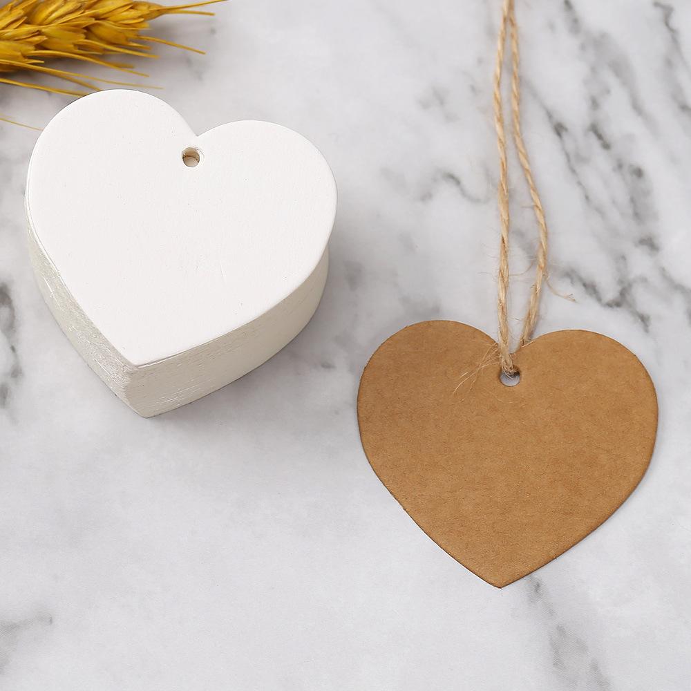 100pcs Heart Shaped Paper Tags with 20 Meter Hemp Rope Red Heart Price Tag Craft Hang Tags Love Tag Paper Blank Cards Label