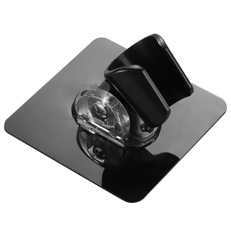 

Полезный регулируемый полированный самоклеящийся ручной держатель для душевой лейки без сверления подставка для душевой лейки регулируемый без перфорации чёрный