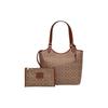 New Day Canvas With Calfskin Combo Bag, Tote Bag, Shopping Bag, Handbag, Shoulder Bag Tubas Women's Brown C6336-B4NQ4