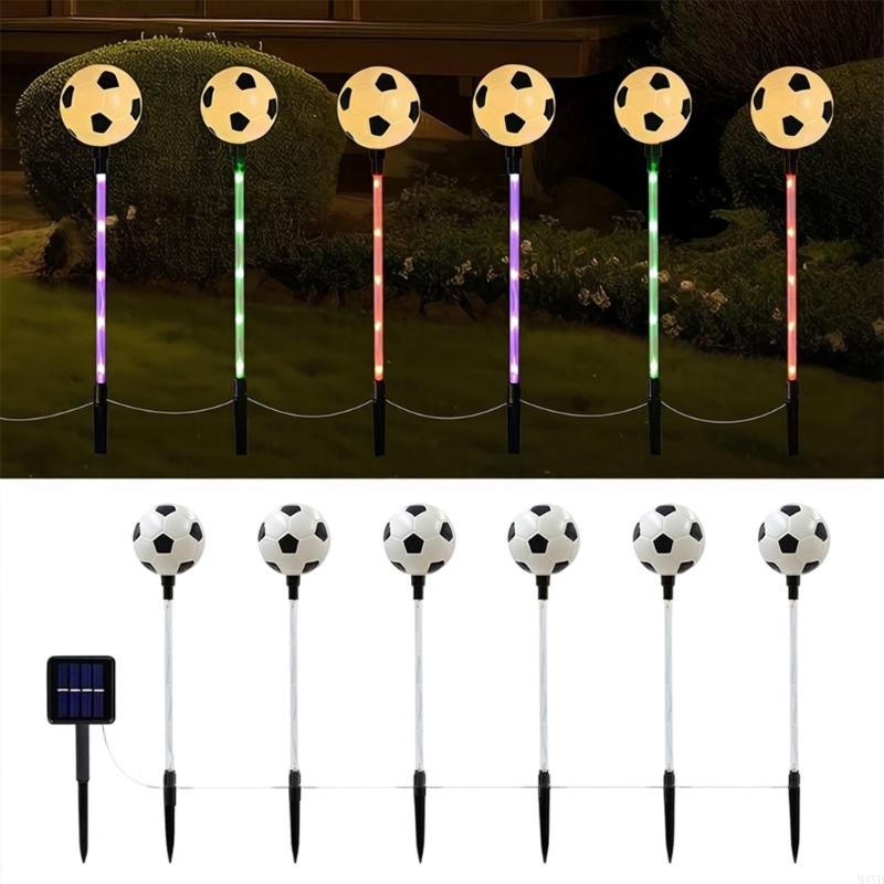 Plastic Pathway Light Solar Deck Lamp Football/Basketball/Baseball with Intelligent Light for Lawn M4YD