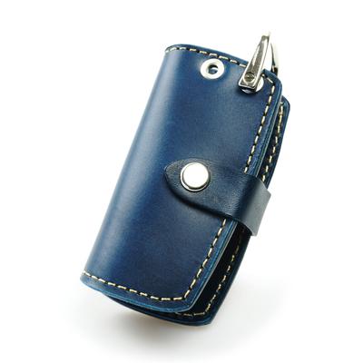 Smart Key Etui Schlüsselhülle Schlüsselabdeckung Fernbedienungsschlüssel Auto Motorrad Fernbedienung Echtes Leder Universell Schwarz Rot Kamelbraun [Kakuchaya] (blau)