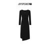 JOY SPEAKER Women's Round Neck A-Line Midi Dress