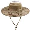 Camouflage Wide Brim Bucket Hat Men Women Sun Protection Outdoor Fishing Hiking UV Shield Adjustable Cotton