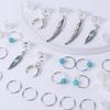 31pcs Turquoise Hollow Out Hair Ring Dread Locks Metal Cuff Clips Dreadlocks Beads Dirty Braids Hair Braiding Hair Braid Tubes
