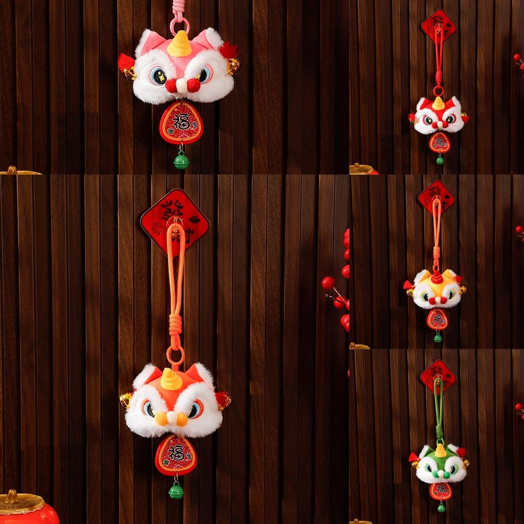 Cartoon Lion Dance Keychain Awakened Lion Chinese Style Lion Dance Pendant Plush Doll Year Of Horse Chinese Year Gift