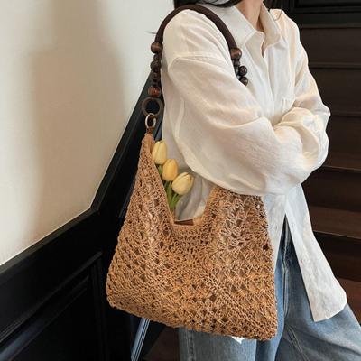 Beach Handbag Bohemian Beach Bag Hollow Out Hollow Shoulder Bag Cute Straw Woven Bag  Streetwear