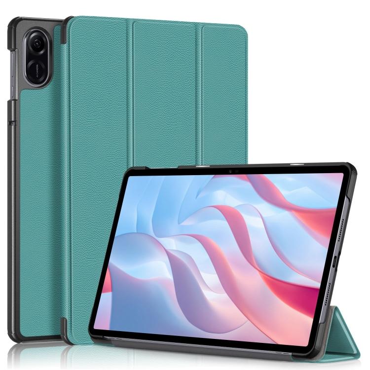 

Custer Pure Color 3-Fold кожаный чехол для планшета For Honor Pad X9 / X8 Pro 11.5 темно-зеленого