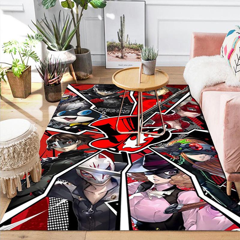 Colorful anime style Rug Floor Mat for Living Room or Bedroom Soft and Comfortable Carpet a Gift for Birthday and Holiday.