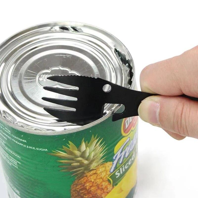 Multifunctional Whistle Knife Outdoor Camping Survival Spork Kitchen Multifunctional Wrench Bottle Opener Spoon.
