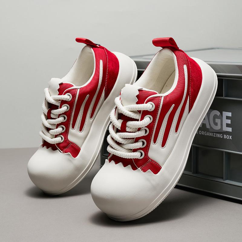 

2025 Spring & Autumn Men s Canvas Sneakers: Versatile, Fashionable, Casual, Couple Style Bread Trend. 40 красный