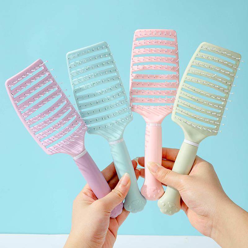 Süßer Katzenpfoten-Großer Gebogener Kamm, Rutschfester Nylon-Griff Plastik-Haarkamm, Styling-Kamm für Damen