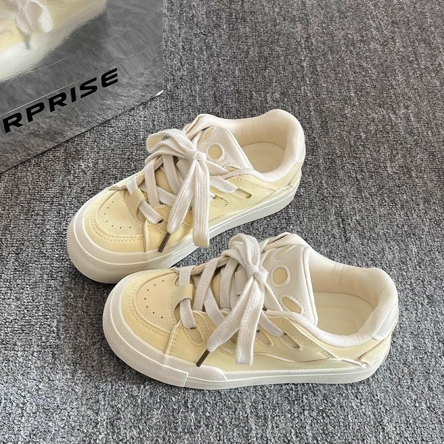 thick-soled casual low-top board shoes women's new spring and summer new little white shoes versatile bread shoes