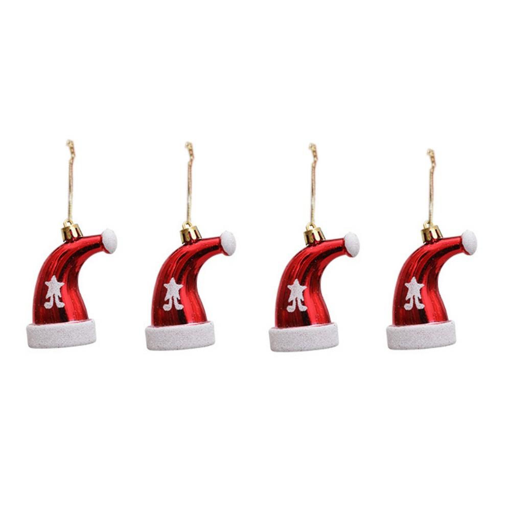 4pcs/set Plastic Christmas Tree Ornament Painted Christmas Gifts Boxes Pendant  New Year