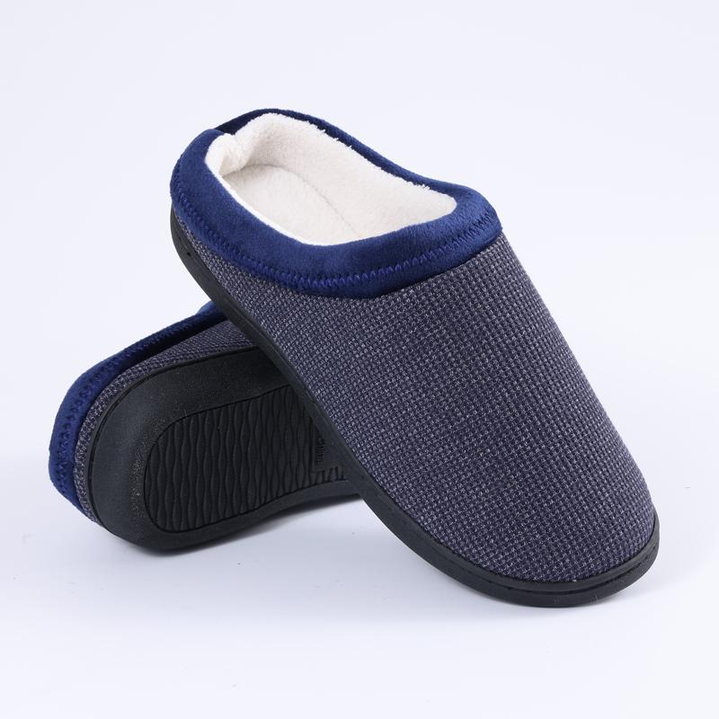 Fashion Shevalues Winter Furry Slippers For Men New Slip On Home Slides Soft Sole Cozy Indoor Slides Plush Lining Men's Cotton Slippers