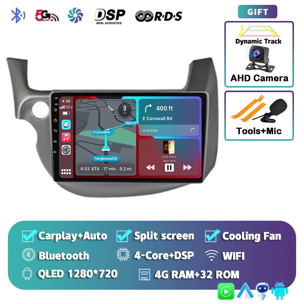 Android 14 Carplay Auto For HONDA FIT JAZZ 2007 - 2011 2012 2013 Car Radio Multimedia Player Video GPS Stereo WIFI+4G 2 Din DSP