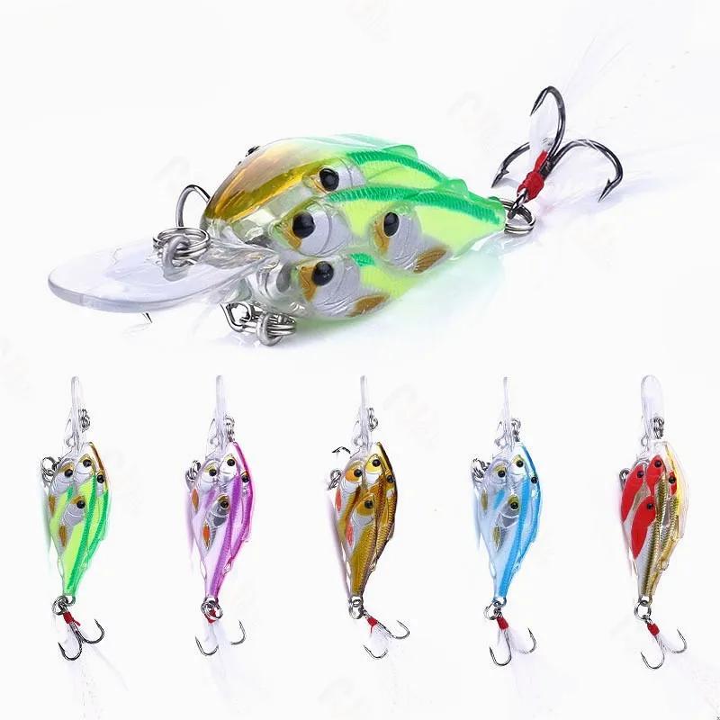 9g 75mm High Quality Fishing Lures Crankbait Fishing Wobblers Floating Hard Bait Isca Bait 3D simulation of schooling fish eyes