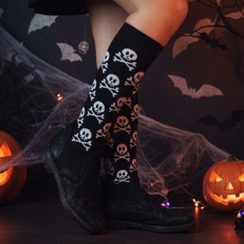 Men's Funny Skull Crew Socks Cartoon Alien Design Cotton Casual Socks Halloween Sock for Hip Hop Parties