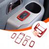 Red Carbon Window Lift Switch Button Trim Sticker for Honda Pilot 2003-2008