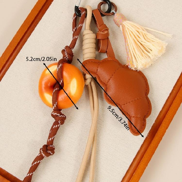 Doughnuts Braided Keychain Bag Charm Purse Handbag Bag Accessories Backpack Pendant Charm Car Keychain Hanging Ornament