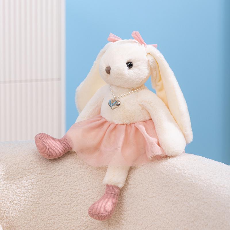35/50cm Cartoon Adorable Extended Ears Rabbit Plush Doll Extended Legs Princess Pleated Skirt Rabbit Animal Stuffed Toy Home Decor Present Designed