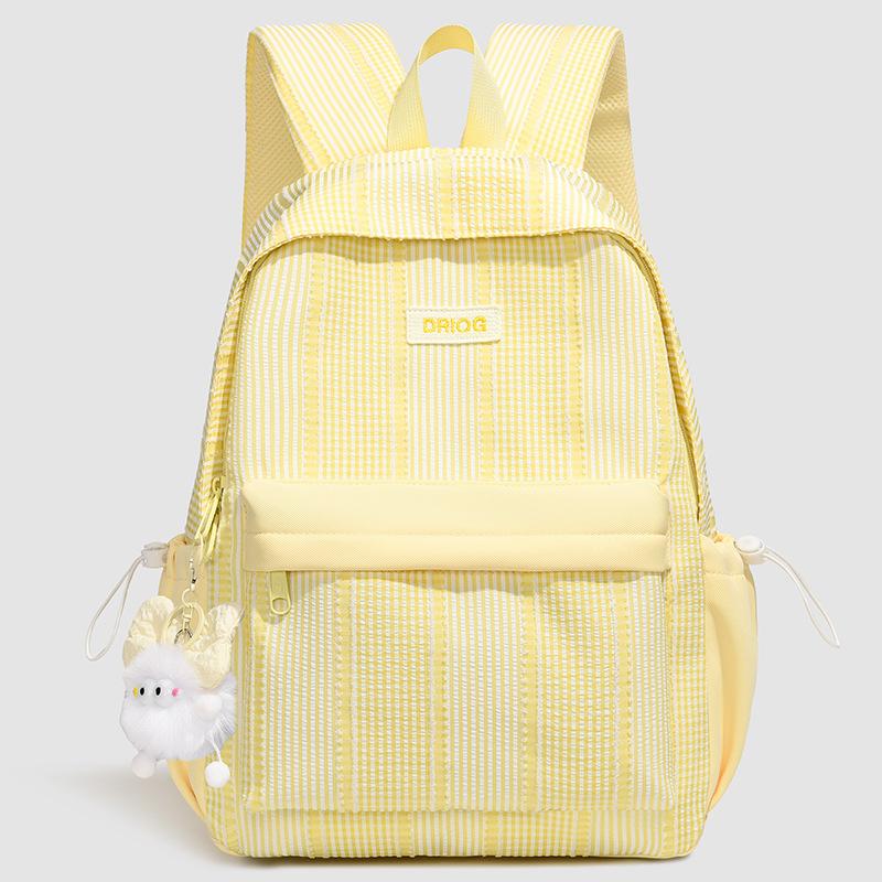 Schoolbag Korean version of college style student schoolbag, cute small fresh striped backpack for junior and high school students, large