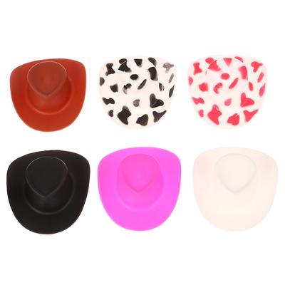 10 Piezas Sombrero de Muñeca de Plástico en Miniatura Sombrero de Cowboy Occidental Sombrero de Cowgirl Para Decoración de Muñecas