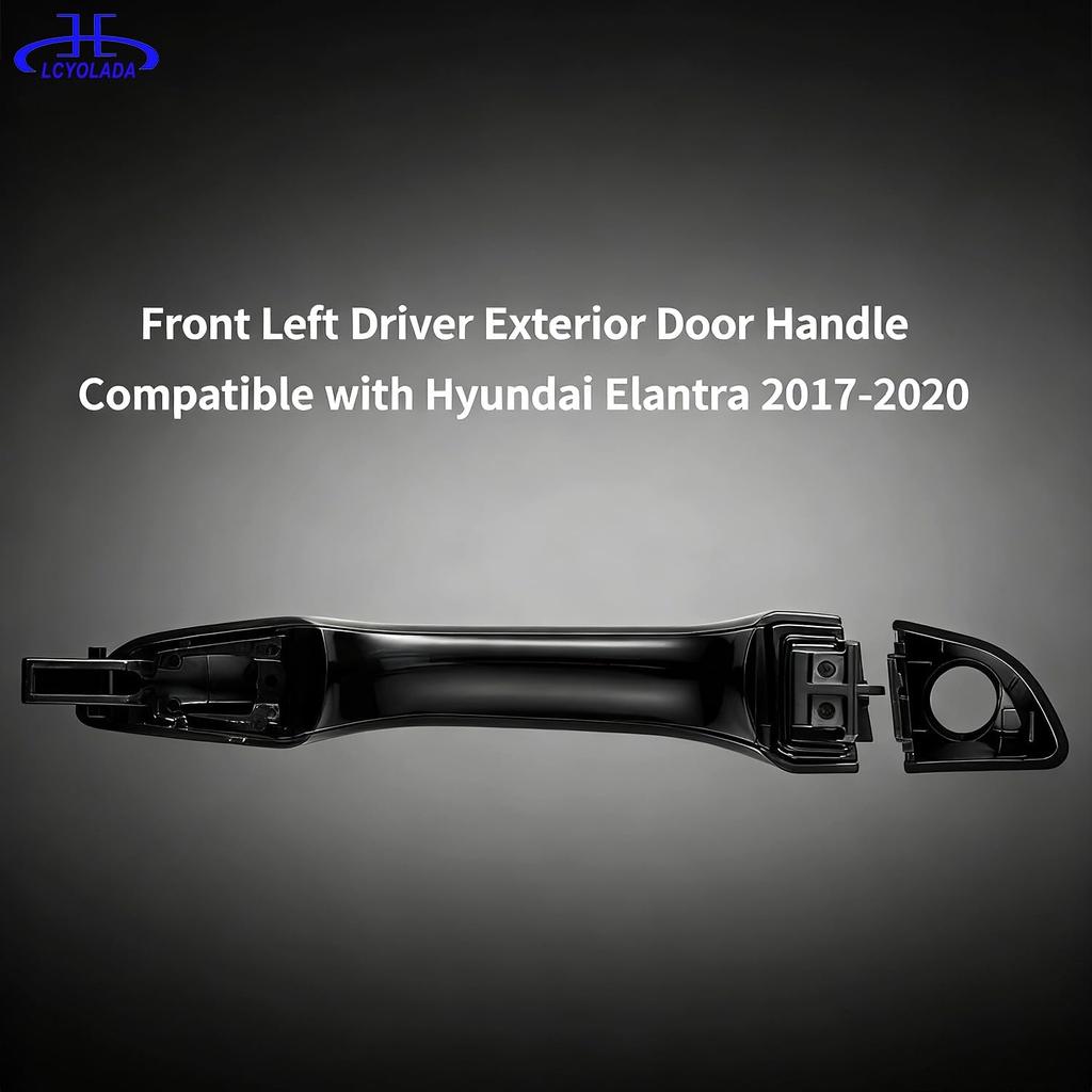 Vordere linke Fahrerseite Außen Türgriff Kompatibel mit Hyundai Elantra 2017 2018 2019 2020 - Ohne Smart Key Entry - Schwarz