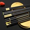 Black Chopsticks Chinese Pairs 5 Food Sushi Sticks Reusable Korean Nonslip Chopsticks Set Alloy Tableware Palillos Chinos
