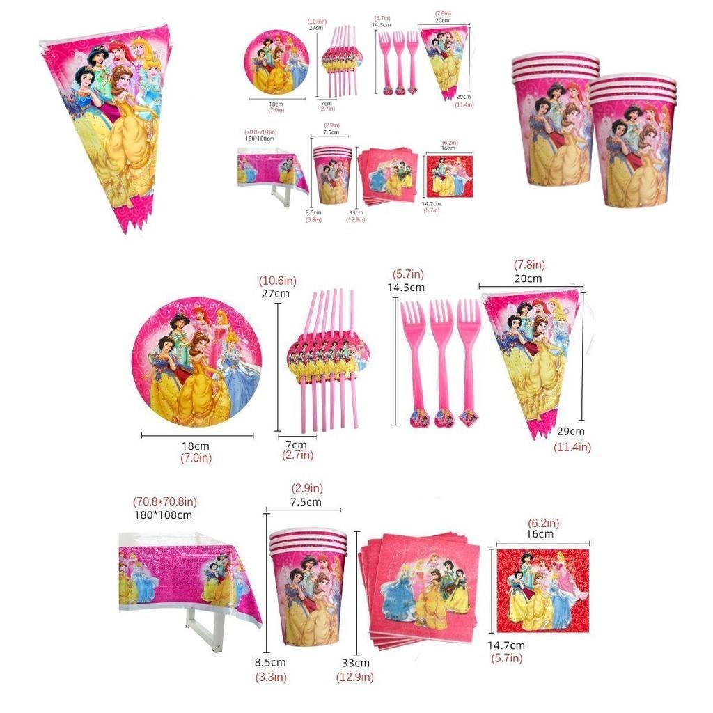 Encantadores Suministros para Fiesta de la Princesa Blancanieves Bella Jasmine Vajilla de Cumpleaños para Niña