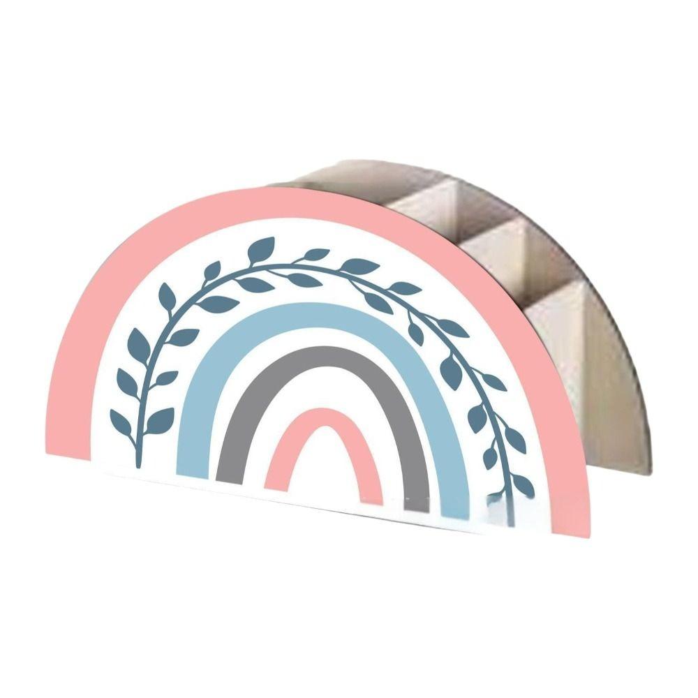 Wooden Rainbow Pencil Holder 5 Slots Decorative Pen Holder  Graduation Season