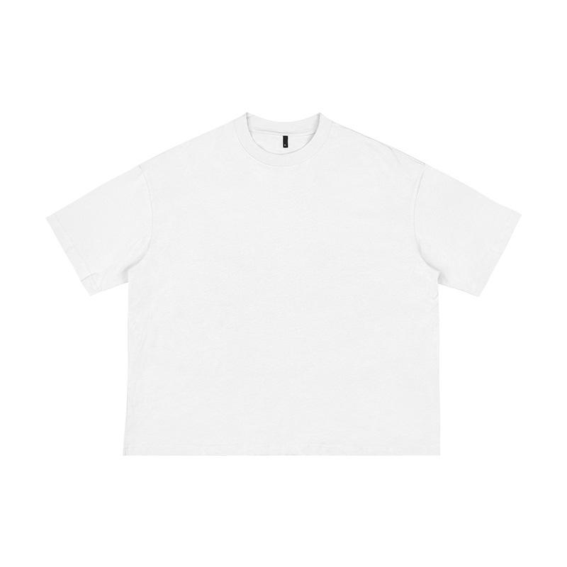 Хлопковая короткая, широкая, с коротким рукавом, высококачественная, с открытыми плечами, свободная футболка с круглым вырезом для мужчин XXXL белый
