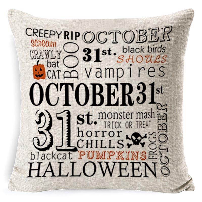 New Halloween Pumpkin Lumbar Pillow Printed Pillow Linen Pillow Cover Cushion Cover Decoration